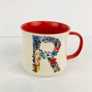 Anthropologie Nathalie Lete Bouquet Monogram Mug R Initial